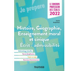 CONCOURS PROFESSEUR DES ECOLES 2022 - HISTOIRE GEOGRAPHIE EMC - ECRIT/ADMISSIBILITE
