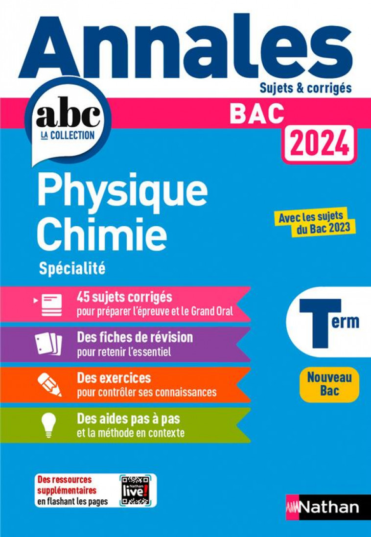 ANNALES BAC PHYSIQUE CHIMIE TERM. 2024 - CORRIGE - MARTEAU-BAZOUNI K. - CLE INTERNAT