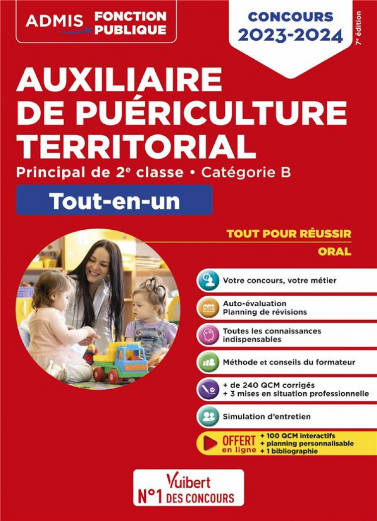 CONCOURS AUXILIAIRE DE PUERICULTURE TERRITORIAL - CATEGORIE B - TOUT-EN-UN - CONCOURS 2023-2024 - LEBRUN/LEFORT - VUIBERT